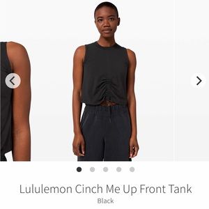COPY - Lululemon cinch me up front black tank